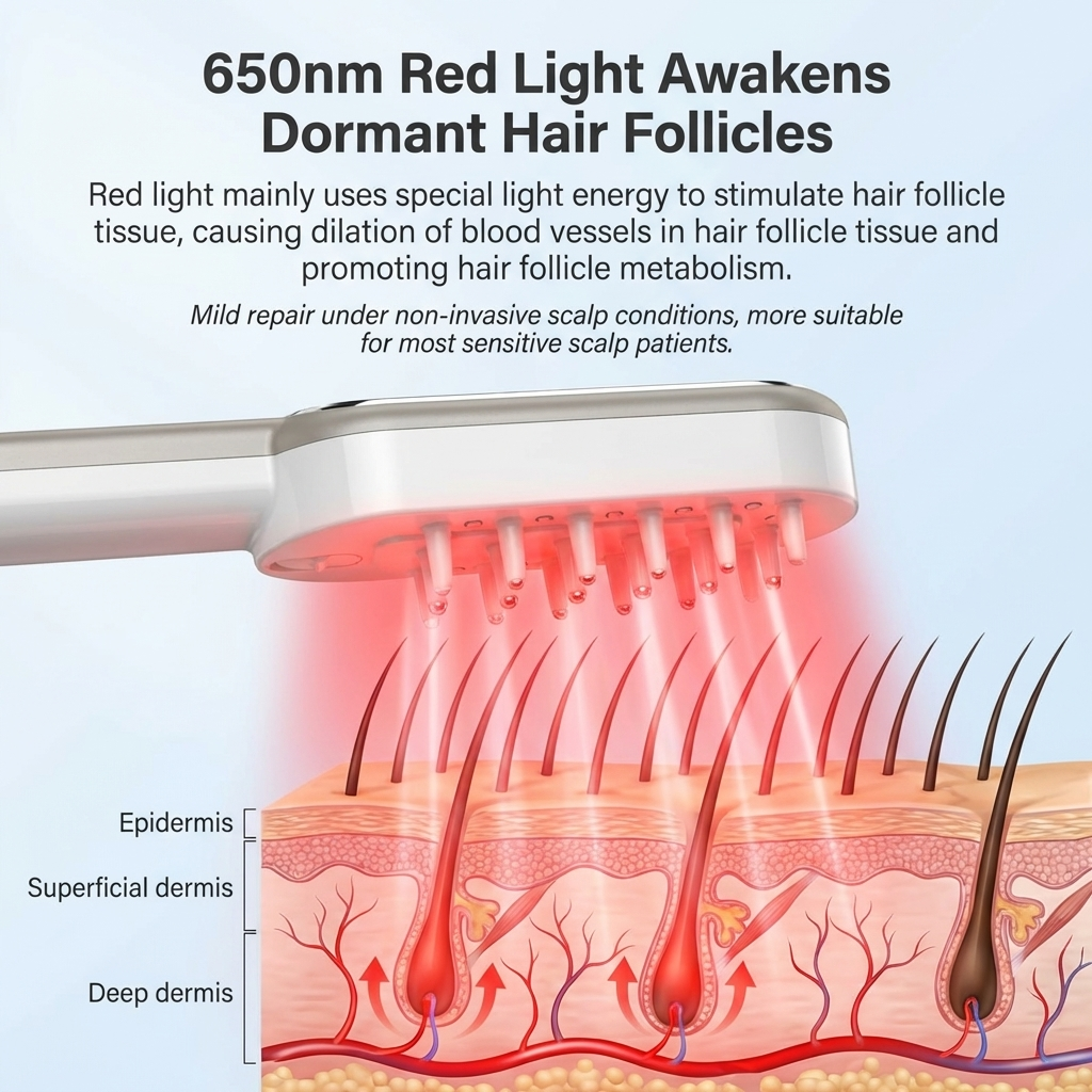 Hair Growth Spray Comb with Red Light Therapy