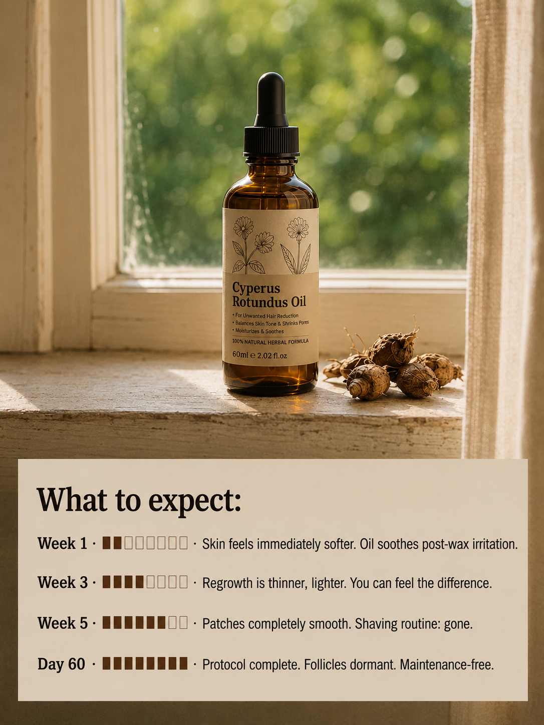 Cyperus Rotundus Body Oil with Almond Oil & Aloe Vera