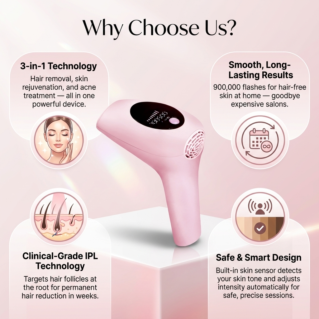 900,000 Flashes Laser IPL Hair Removal Device