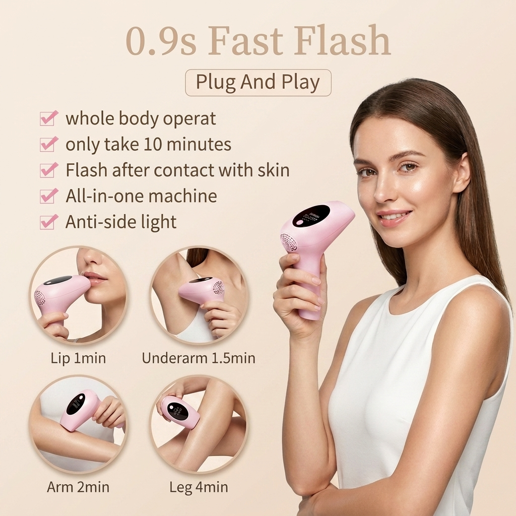 900,000 Flashes Laser IPL Hair Removal Device